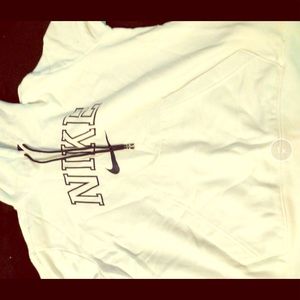 White and navy blue sweatshirt